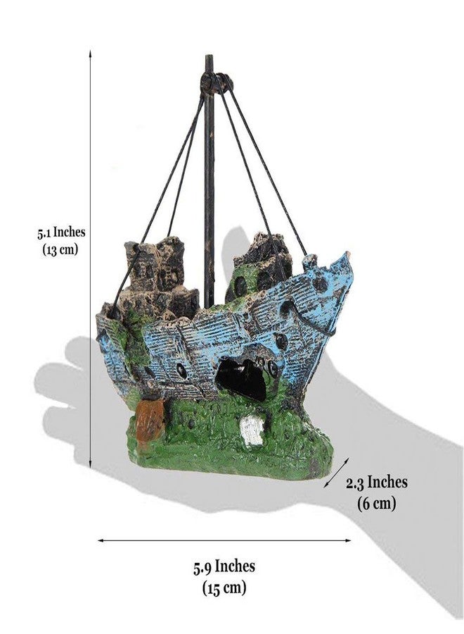 SLOCME Aquarium Resin Boat Ornament - Fish Tank Shipwreck Decoration, Sunken Ship, Aquarium Ornament for Freshwater & Saltwater Tanks - Image 5